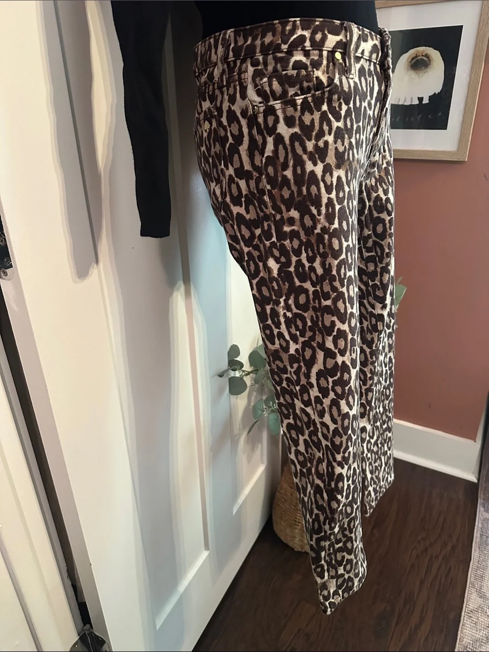 Kate Spade Broome Street Autumn Leopard Print Skinny Crop ankle 28 jeans